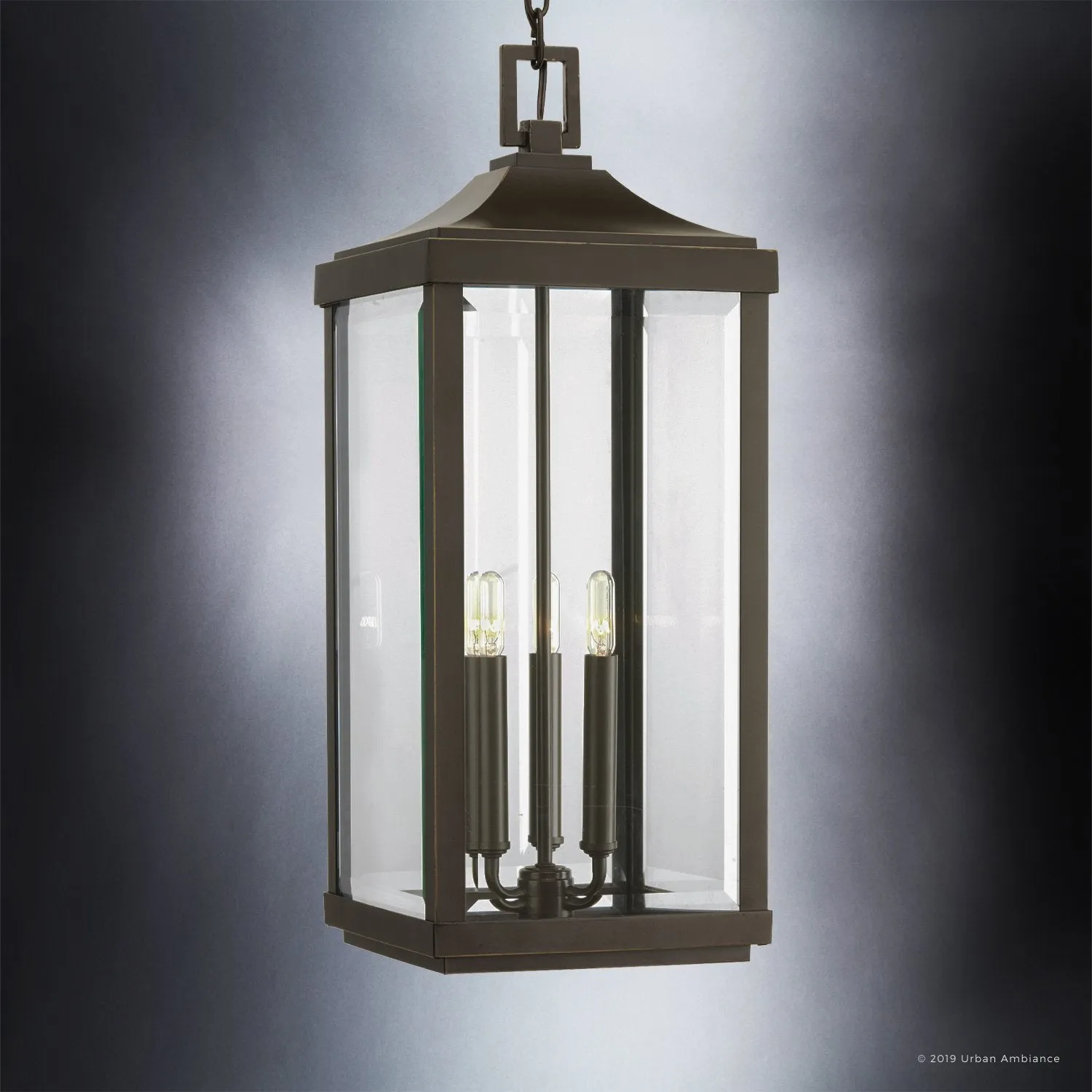 UHP1191 Colonial Outdoor Pendant Light, 23-3/4" x 9-1/2", Olde Bronze Finish, Calderdale Collection