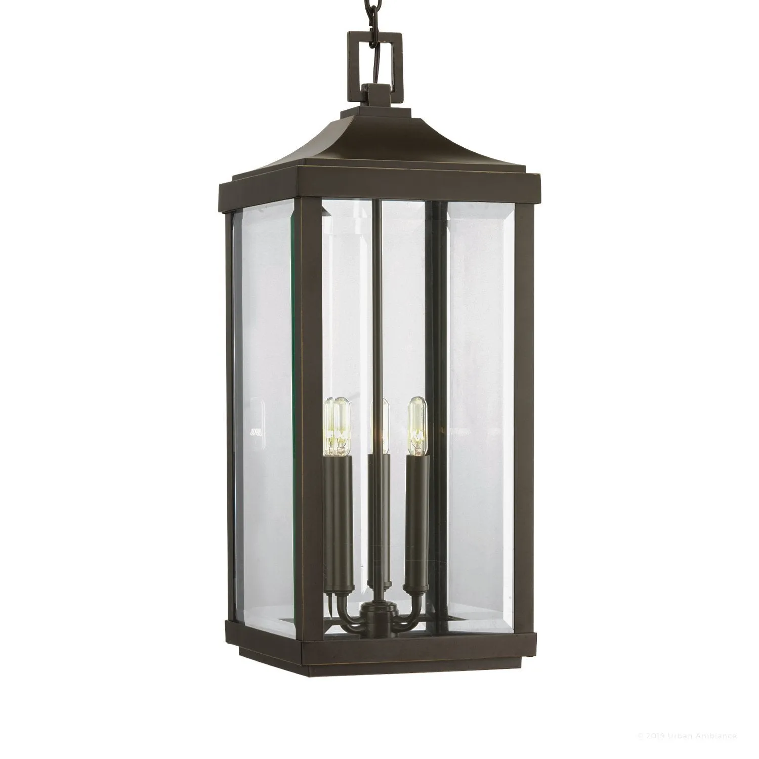 UHP1191 Colonial Outdoor Pendant Light, 23-3/4" x 9-1/2", Olde Bronze Finish, Calderdale Collection