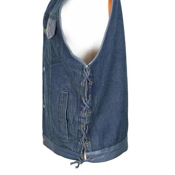 Xelement DMX2240 Men's Blue Denim Lace Gun Pocket Vest