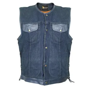 Xelement DMX2240 Men's Blue Denim Lace Gun Pocket Vest