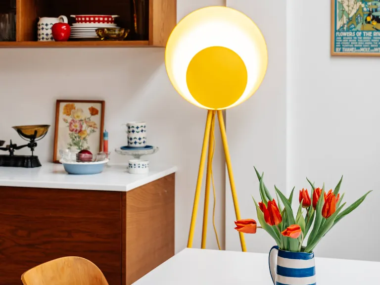 Yolk yellow diffuser floor lamp